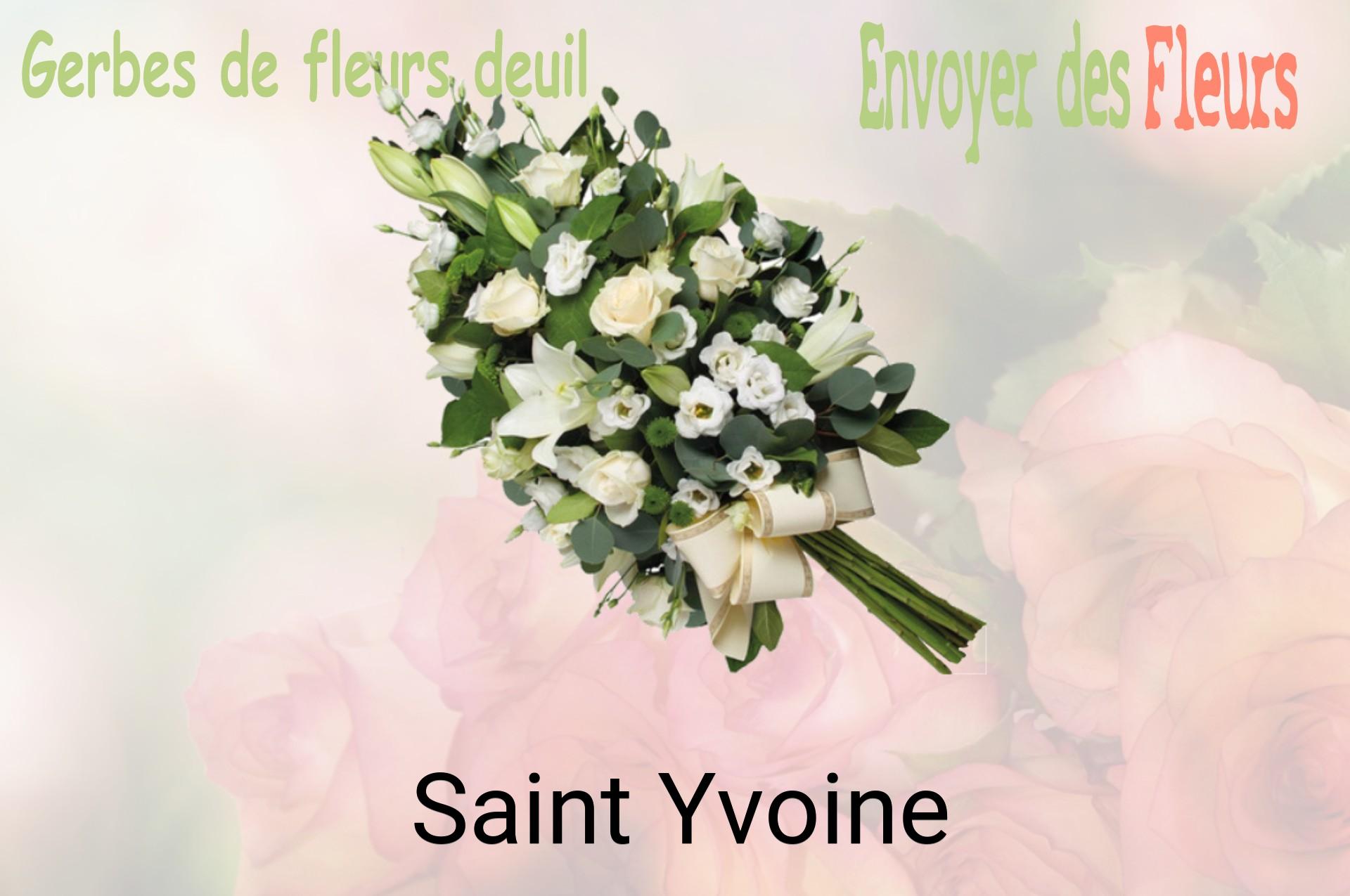 Gerbe de fleurs de deuil livrée à Saint-Yvoine